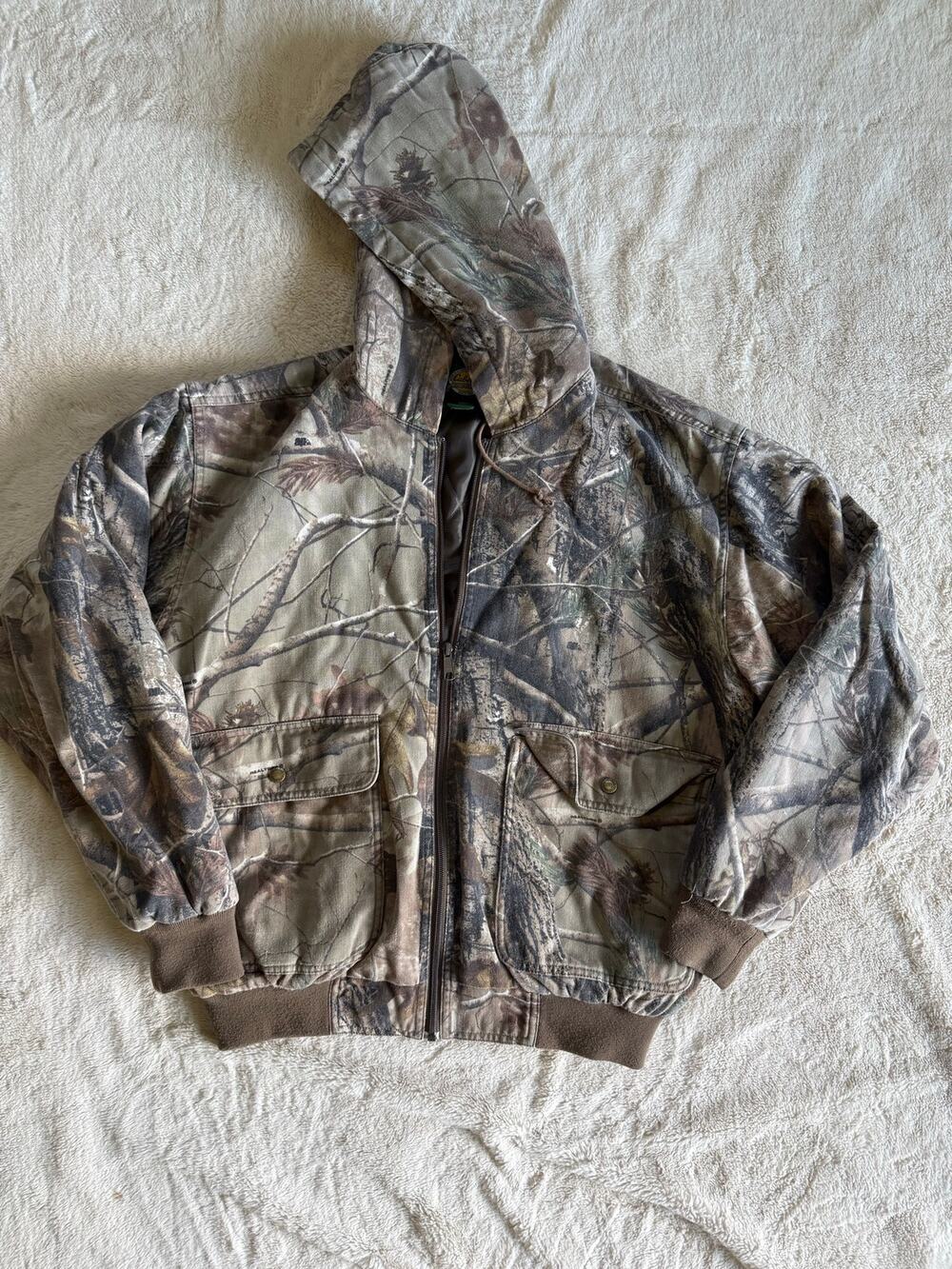 Vintage Cabela's Realtree Camo Insulated Hooded Coat Large